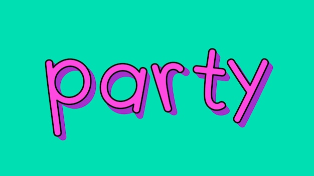 Free Vector purple party typography on a green background vector