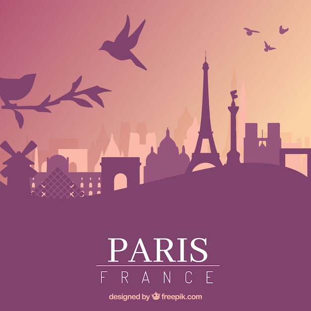 Free Vector purple skyline of paris design