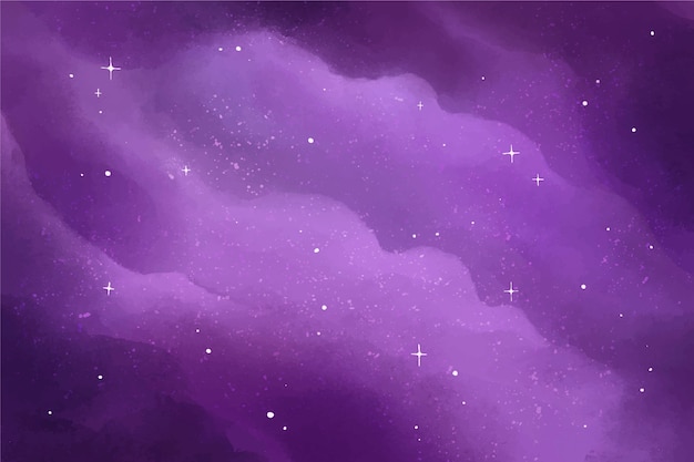 Free Vector purple watercolor galaxy background