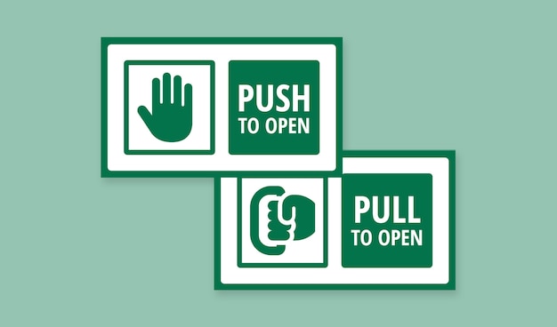 Push and pull landscape sticker design