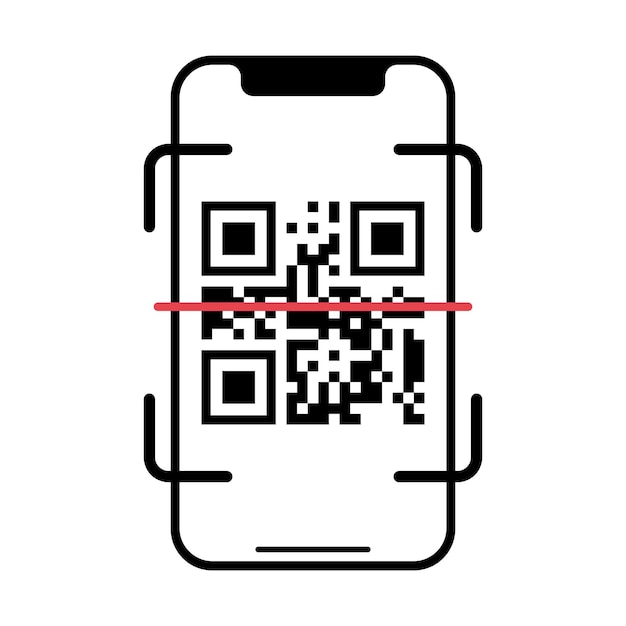 Free Vector qr code on mobile phone