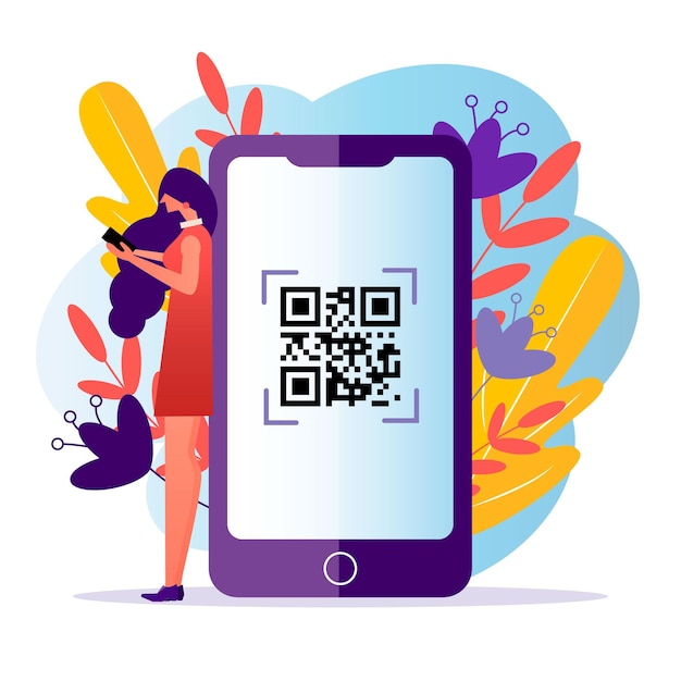 Free Vector qr code scanning