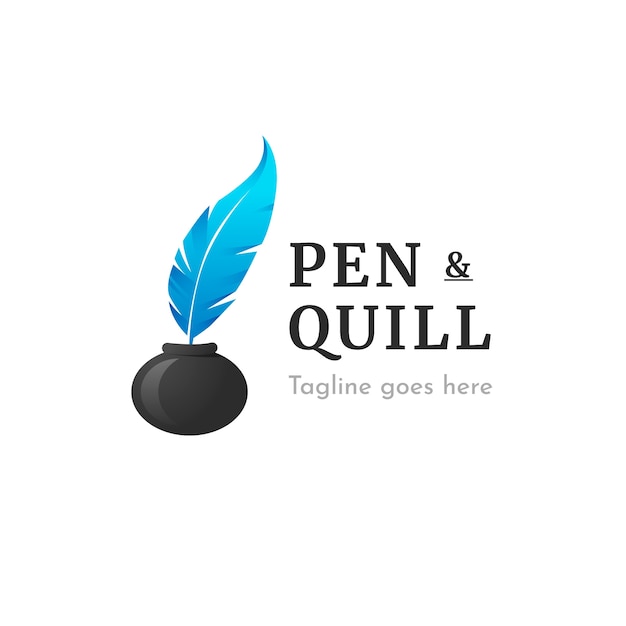 Free vector quill pen logo design