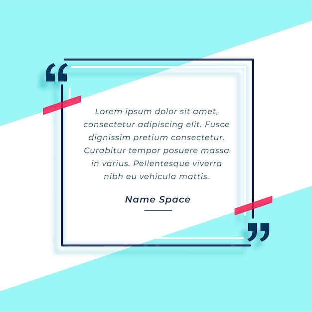 Quote text frame template for social media post