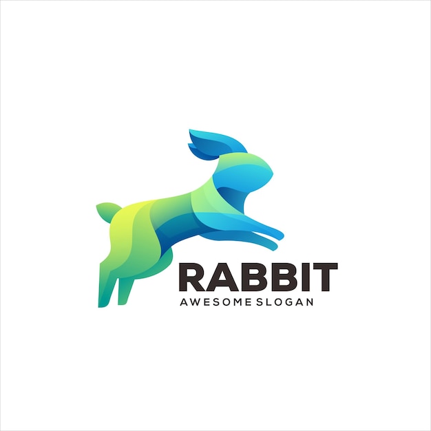 Free vector rabbit gradient colorful logo design vector