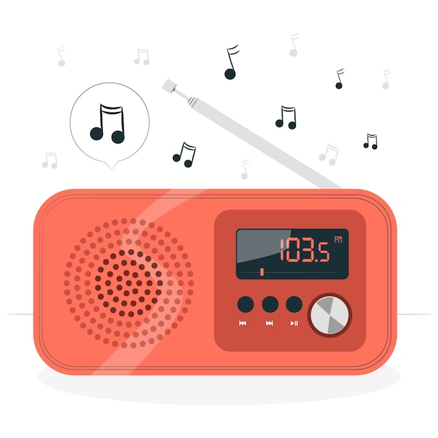 Free Vector radio illustration concept