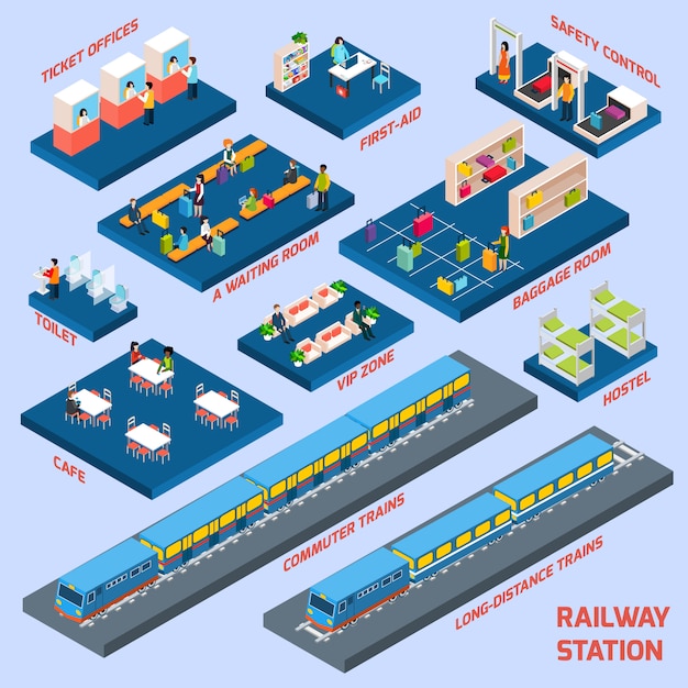 Free vector railway station concept