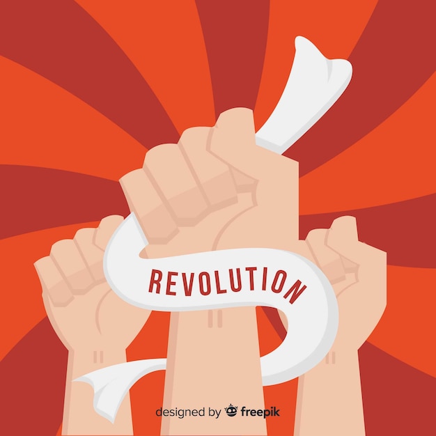 Free Vector raised fist for revolution