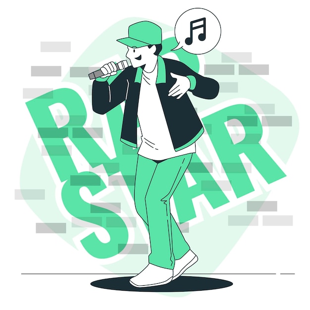 Free Vector rapper concept illustration