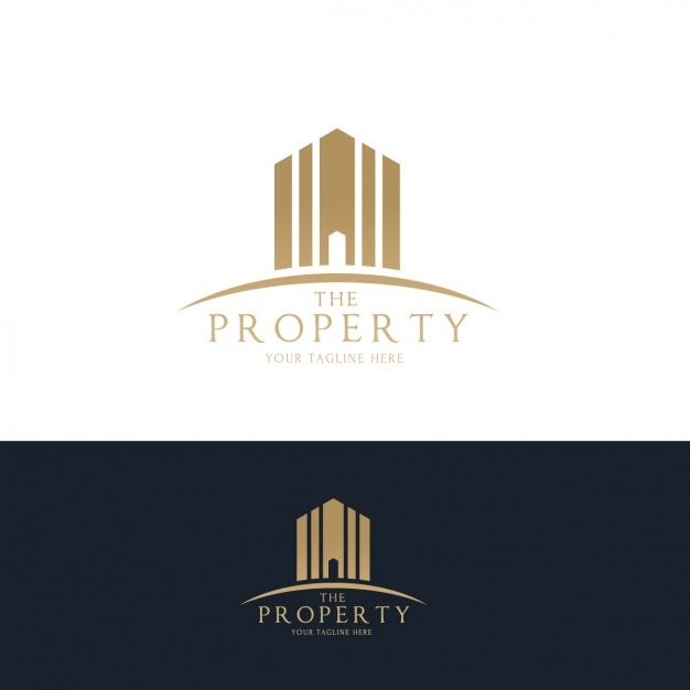 Free Vector real estate golden logos set