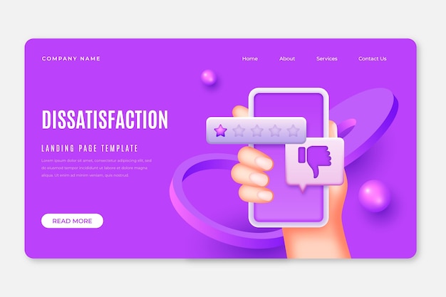 Free vector realistic 3d complain concept web template