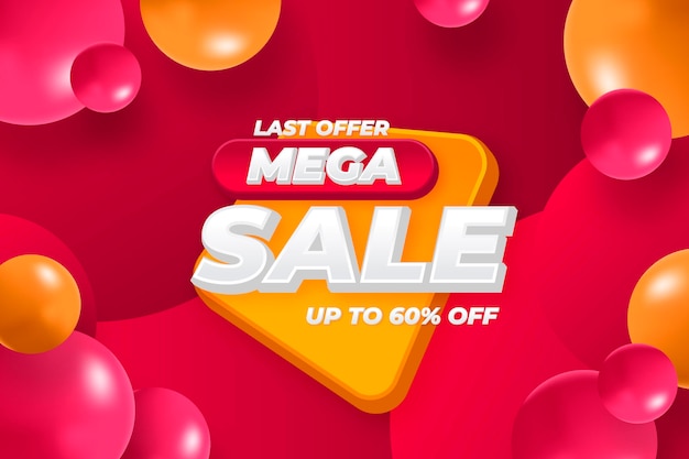 Free Vector realistic 3d mega sale background