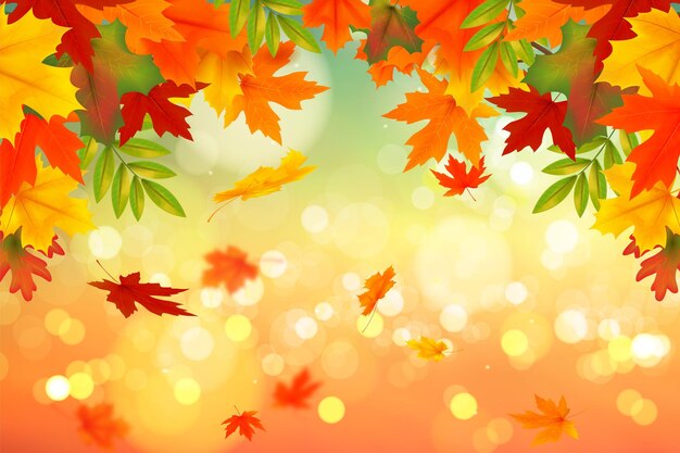 Realistic autumn background