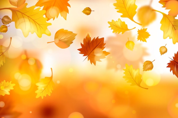 Free vector realistic autumn leaves background