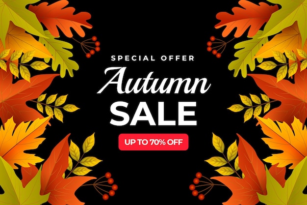 Free vector realistic autumn sale background