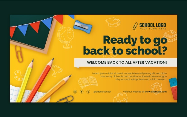 Realistic back to school social media post template