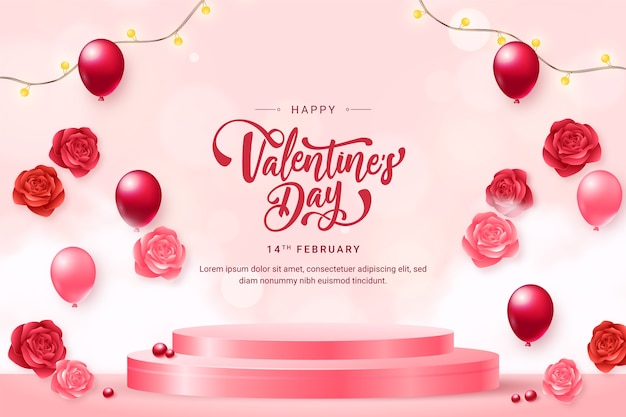 Free Vector realistic background for valentines day celebration