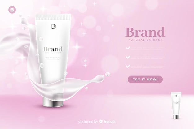 Free Vector realistic beauty sale ad template