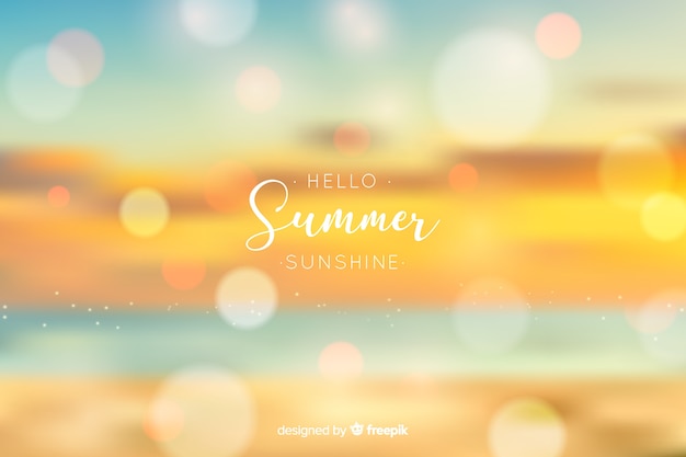 Realistic blurred hello summer background