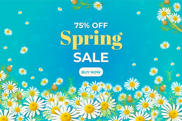 Free vector realistic blurred spring sale promo