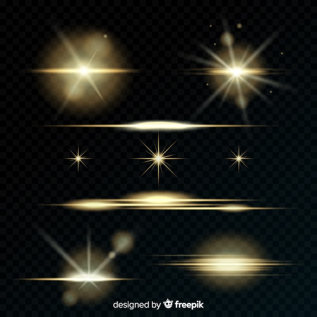 Free Vector realistic burst of light collection