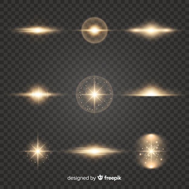 Free Vector realistic burst of light collection