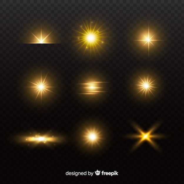 Free Vector realistic burst of light collection