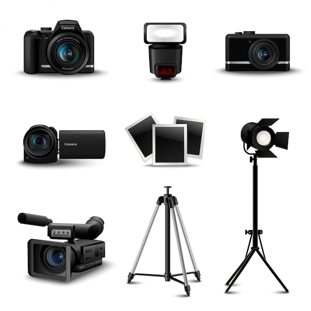 Free Vector realistic camera icons