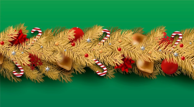 Free Vector realistic christmas tinsel background