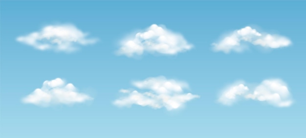 Free Vector realistic cloud in the sky collection