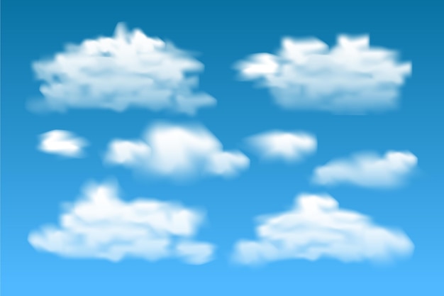 Free Vector realistic clouds collection