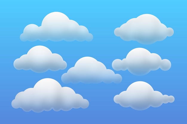 Free Vector realistic clouds collection