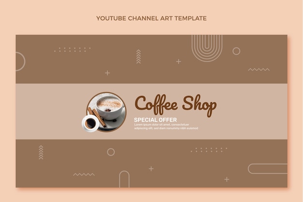 Realistic coffee shop youtube channel art