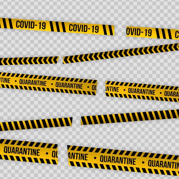 Realistic cut quarantine tape