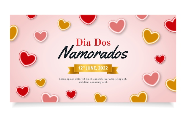 Free Vector realistic dia dos namorados social media post template