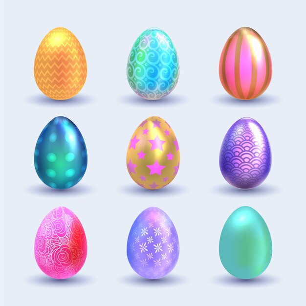 Realistic easter day egg collection