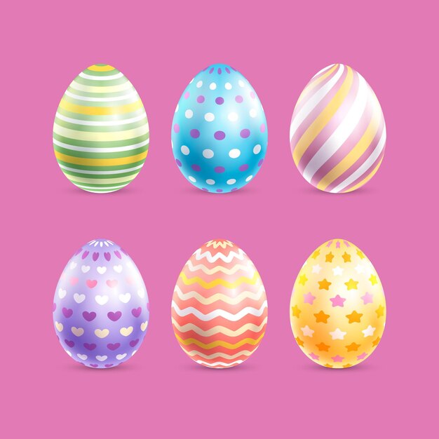 Realistic easter egg collection