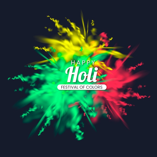 Free Vector realistic explosion holi festival