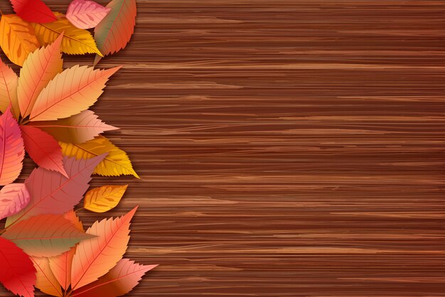 Realistic fall wood background