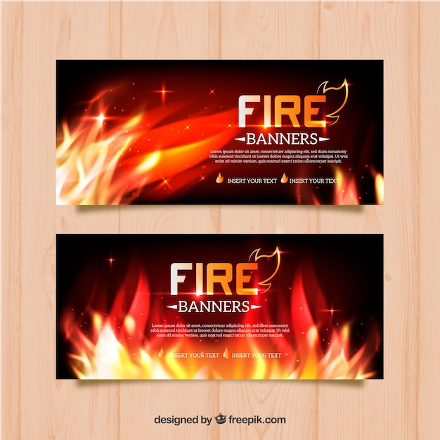 Free Vector realistic fire banner