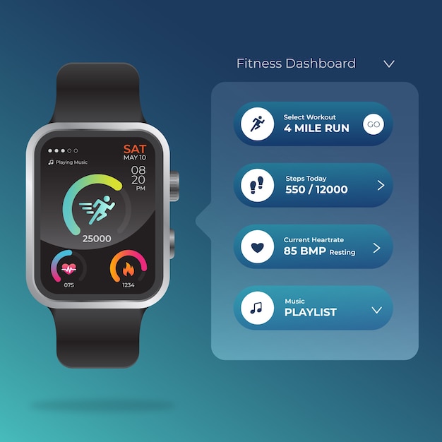 Free vector realistic fitness trackers concept