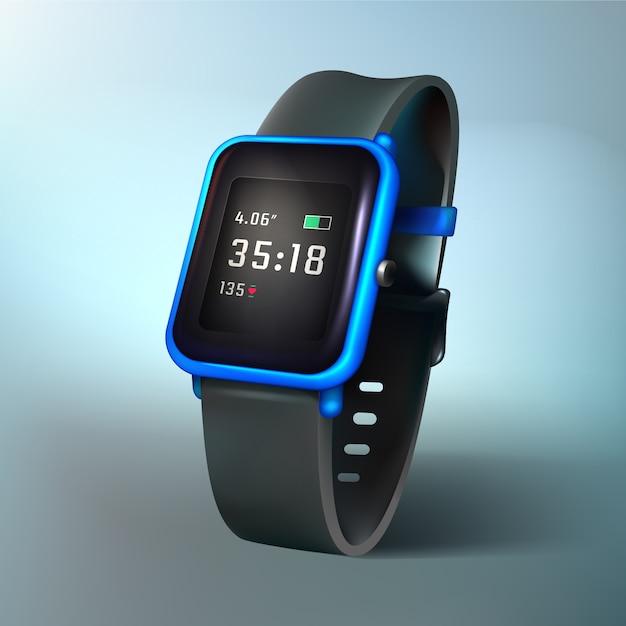 Free vector realistic fitness trackers