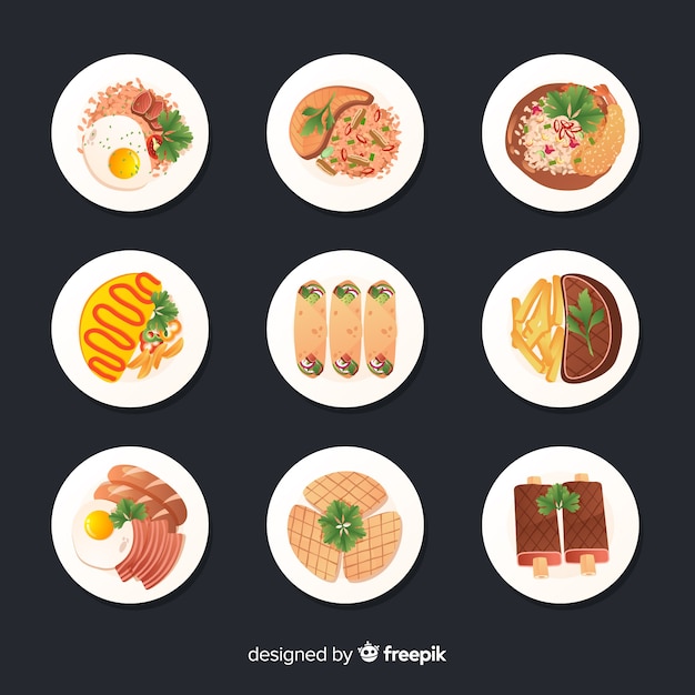 Free Vector realistic food dish collection