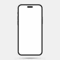 Free vector realistic front view smartphone mockup mobile iphone purple frame with blank white display vector