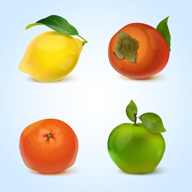 Free Vector realistic fruits collection