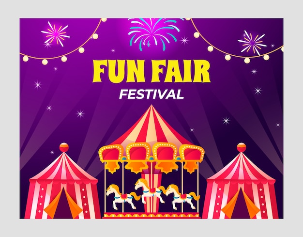 Free Vector realistic fun fair photocall template