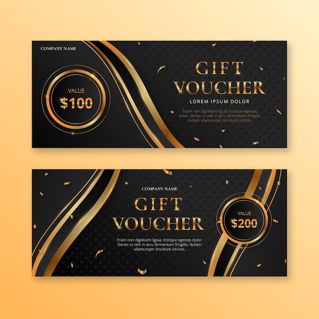 Free Vector realistic of gift voucher banners