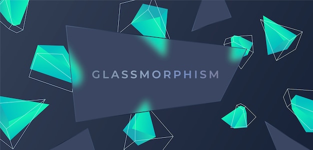 Realistic glassmorphism horizontal banner