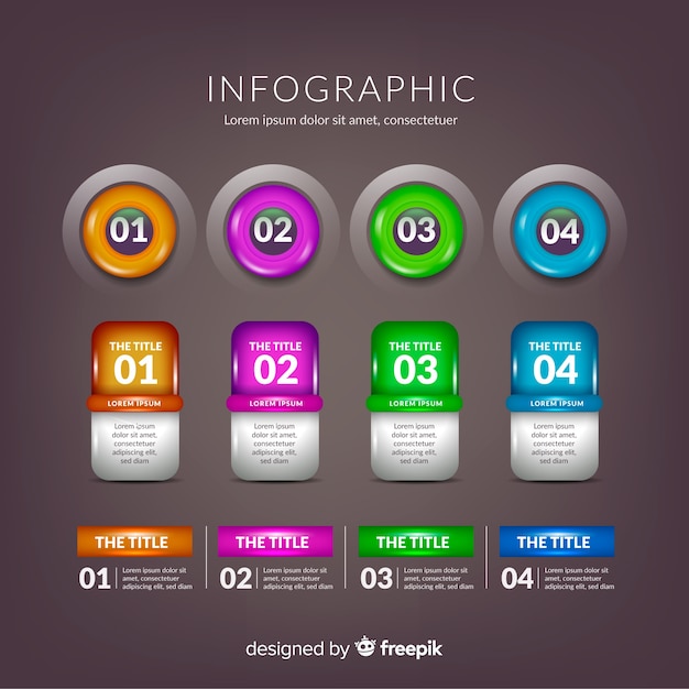 Free Vector realistic glossy infographic element set