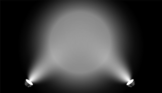 Free Vector realistic glowing projector light on dark background